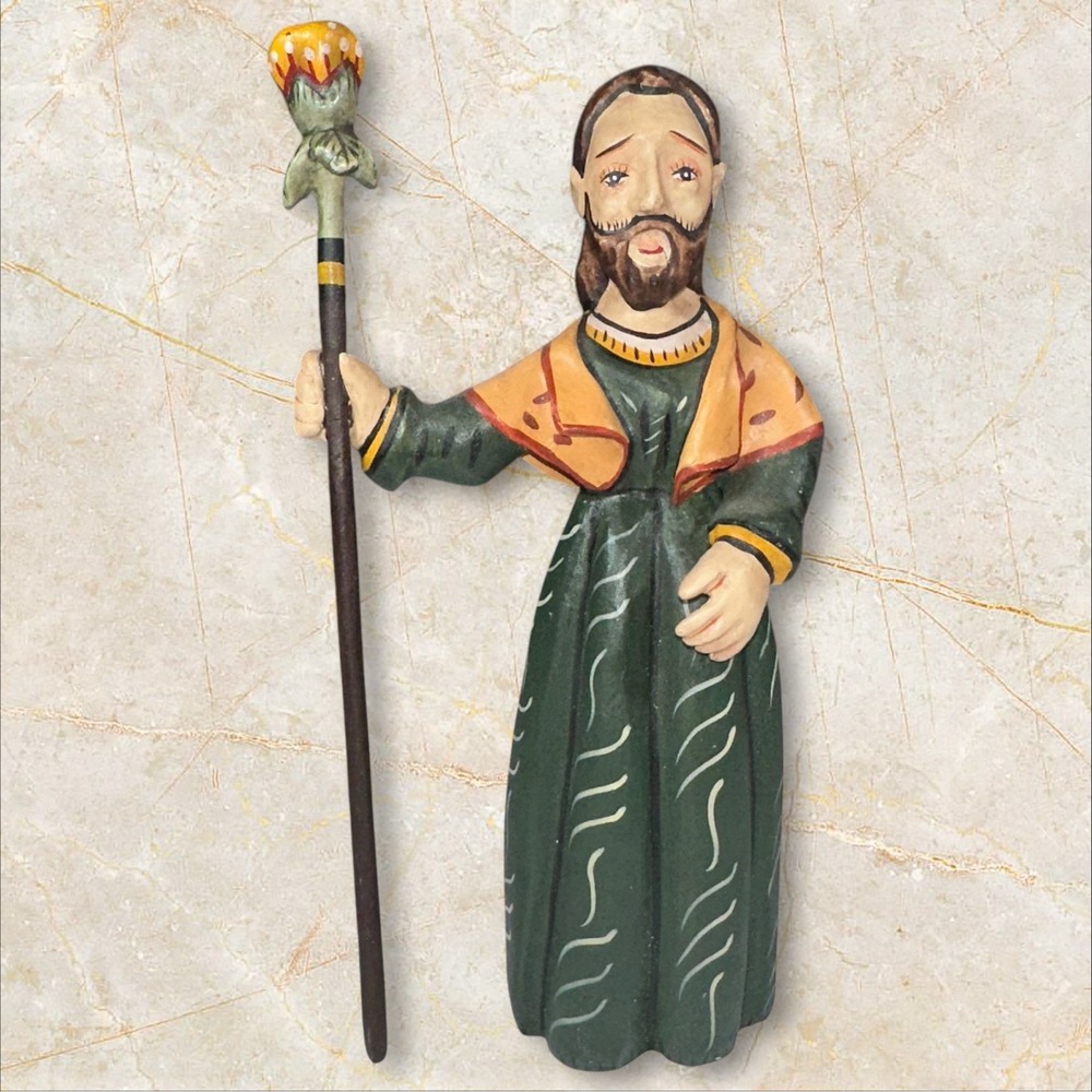 CHARLES M. CARRILLO New Mexico Folk Art Christmas Nativity Joseph Figure